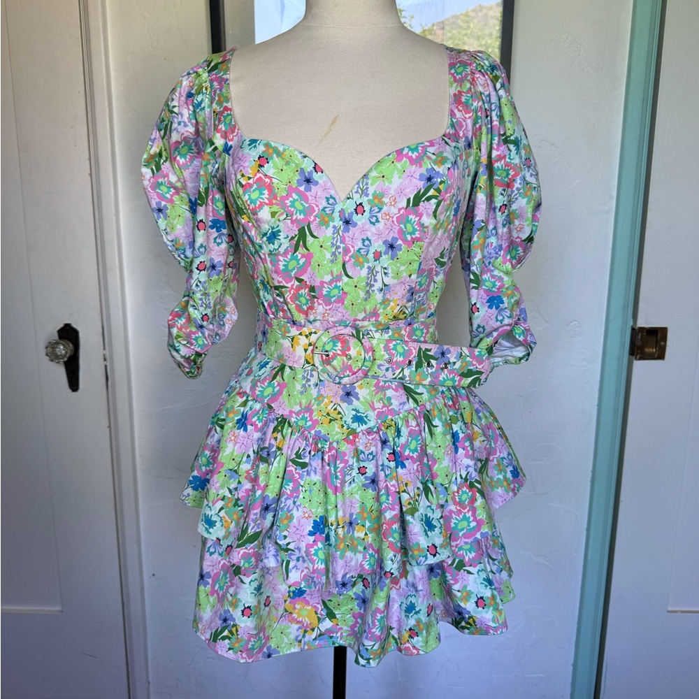 For Love and Lemons floral mini dress size medium